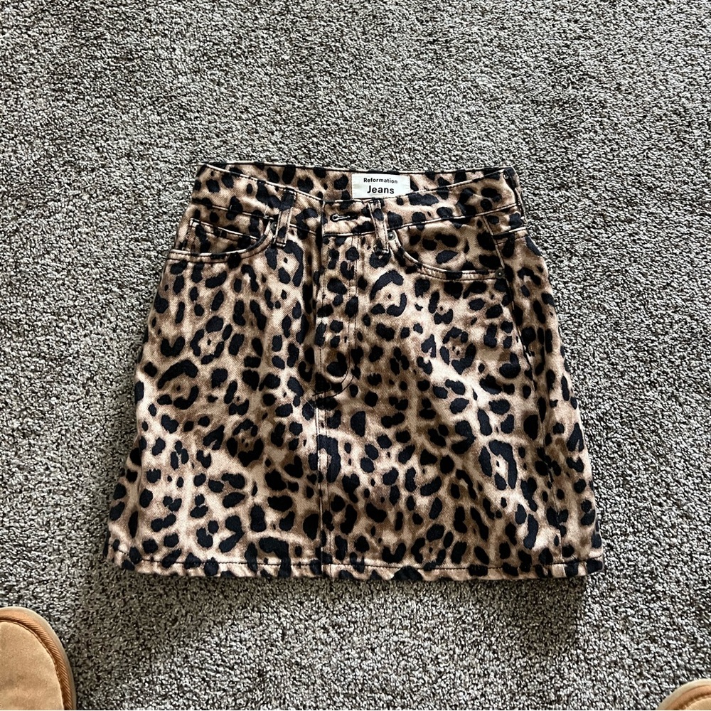 NWT Reformation "Jackie" high rise denim Mini Skirt Size 26